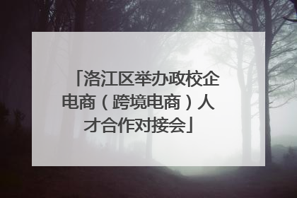 洛江区举办政校企电商（跨境电商）人才合作对接会