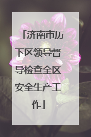 济南市历下区领导督导检查全区安全生产工作