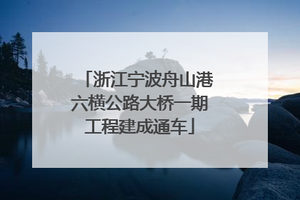 浙江宁波舟山港六横公路大桥一期工程建成通车