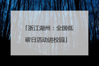 浙江湖州：全国低碳日活动进校园