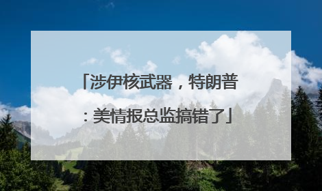 涉伊核武器，特朗普：美情报总监搞错了