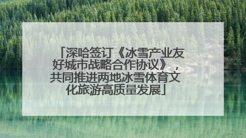 深哈签订《冰雪产业友好城市战略合作协议》，共同推进两地冰雪体育文化旅游高质量发展