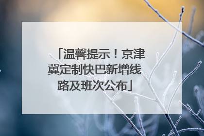 温馨提示！京津冀定制快巴新增线路及班次公布