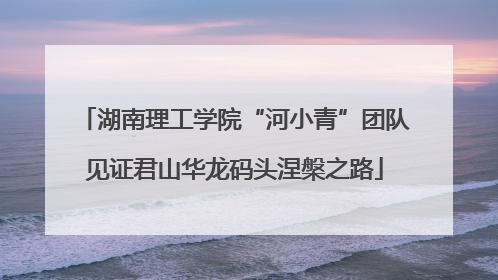 湖南理工学院“河小青”团队见证君山华龙码头涅槃之路