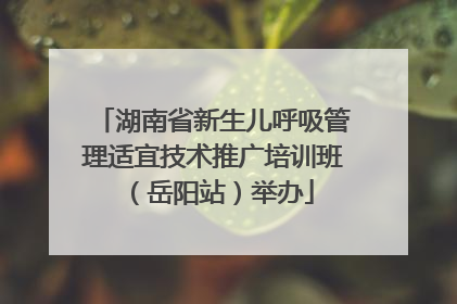 湖南省新生儿呼吸管理适宜技术推广培训班（岳阳站）举办