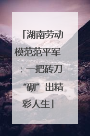 湖南劳动模范范平军：一把砖刀“砌”出精彩人生