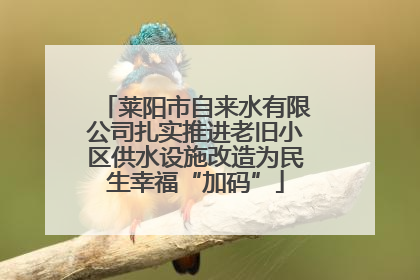 莱阳市自来水有限公司扎实推进老旧小区供水设施改造为民生幸福“加码”