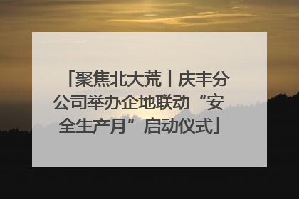 聚焦北大荒丨庆丰分公司举办企地联动“安全生产月”启动仪式