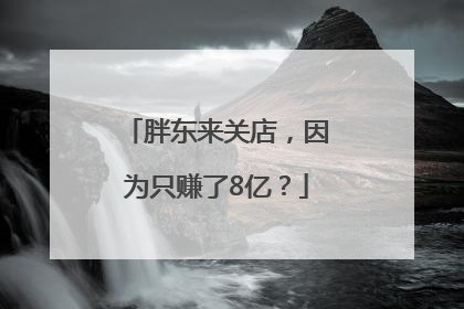 胖东来关店，因为只赚了8亿？