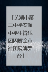 芜湖市第二中学安澜中学生管乐团闪耀全市社团展演舞台