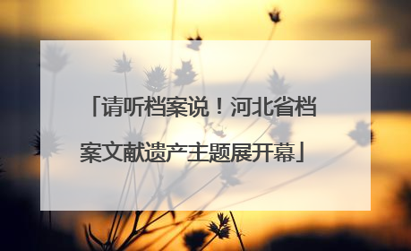 请听档案说！河北省档案文献遗产主题展开幕