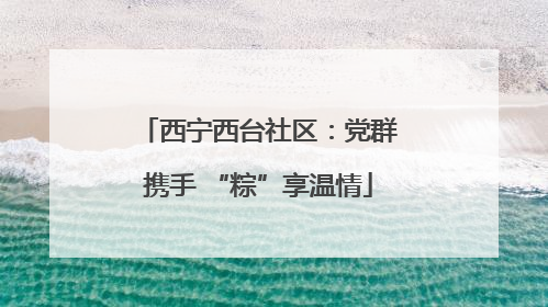 西宁西台社区：党群携手 “粽”享温情