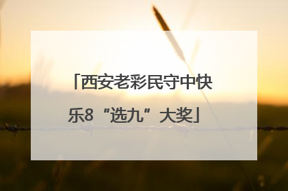 西安老彩民守中快乐8“选九”大奖