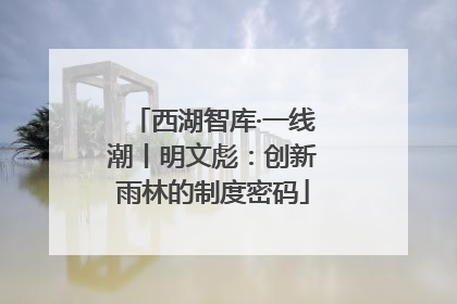 西湖智库·一线潮丨明文彪：创新雨林的制度密码