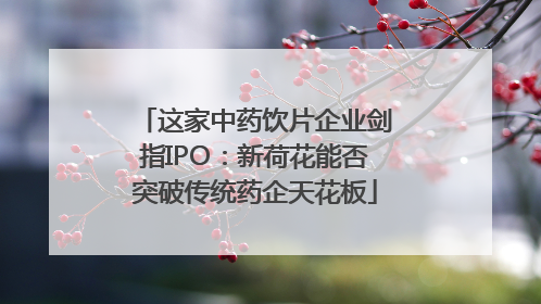 这家中药饮片企业剑指IPO：新荷花能否突破传统药企天花板