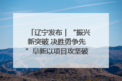 辽宁发布｜“振兴新突破 决胜勇争先”阜新以项目攻坚破解发展瓶颈 经济发展实现良好开局