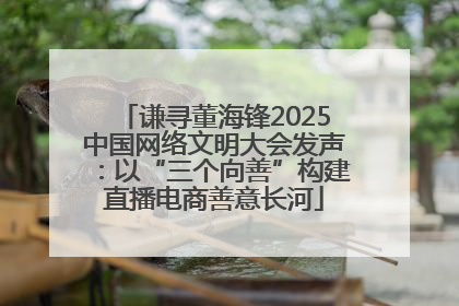 谦寻董海锋2025中国网络文明大会发声：以“三个向善”构建直播电商善意长河