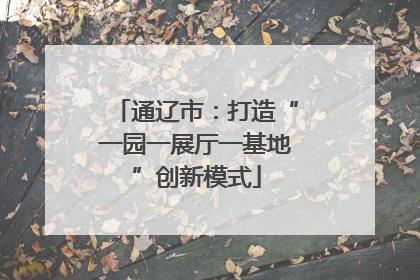 通辽市：打造“一园一展厅一基地”创新模式