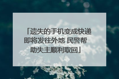 遗失的手机变成快递即将发往外地 民警帮助失主顺利取回