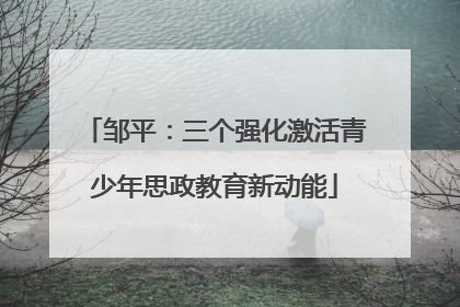 邹平：三个强化激活青少年思政教育新动能