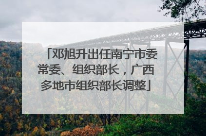 邓旭升出任南宁市委常委、组织部长，广西多地市组织部长调整