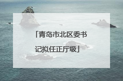 青岛市北区委书记拟任正厅级