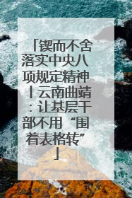 锲而不舍落实中央八项规定精神丨云南曲靖：让基层干部不用“围着表格转”