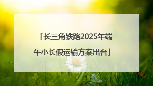 长三角铁路2025年端午小长假运输方案出台