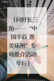 问好长三角——“中国羊谷 善美环州”专场推介活动举行