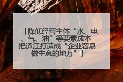 降低经营主体“水、电、气、油”等要素成本 把通江打造成“企业容易做生意的地方”
