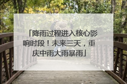 降雨过程进入核心影响时段！未来三天，重庆中雨大雨暴雨