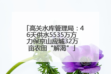 高关水库管理局：46天供水5535万方 力保京山应城32万亩农田“解渴”