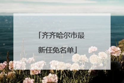 齐齐哈尔市最新任免名单
