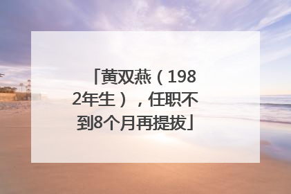 黄双燕（1982年生），任职不到8个月再提拔