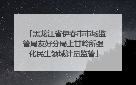 黑龙江省伊春市市场监管局友好分局上甘岭所强化民生领域计量监管
