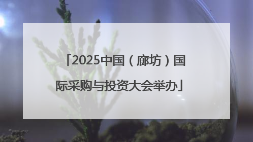 2025中国（廊坊）国际采购与投资大会举办