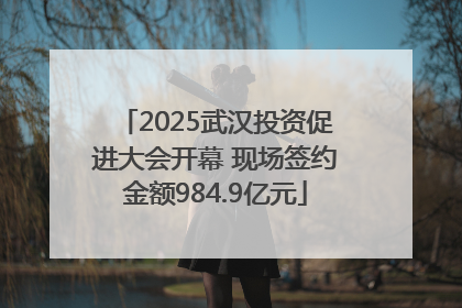 2025武汉投资促进大会开幕 现场签约金额984.9亿元