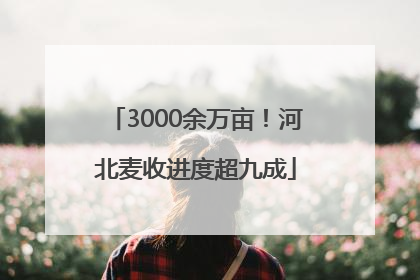 3000余万亩！河北麦收进度超九成