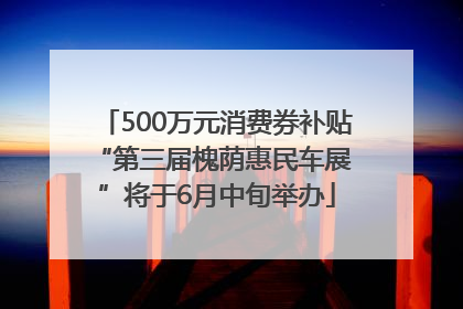500万元消费券补贴 “第三届槐荫惠民车展”将于6月中旬举办
